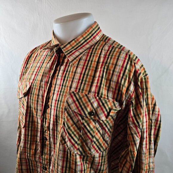 Rocawear Shirt Mens 3XL Plaid Button Up Logo Hip Hop Athletic Club Football 1509 - Picture 4 of 10